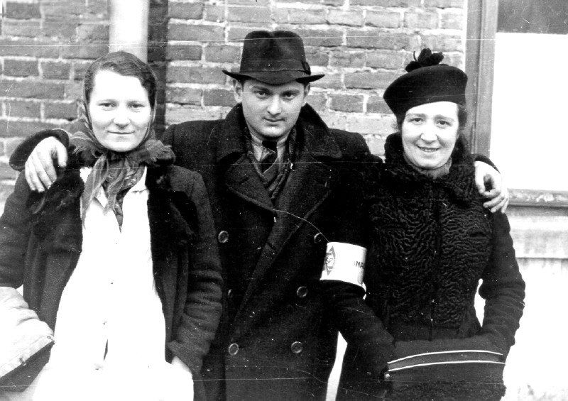 A man and two women, Judenrat workers in the Radom ghetto.